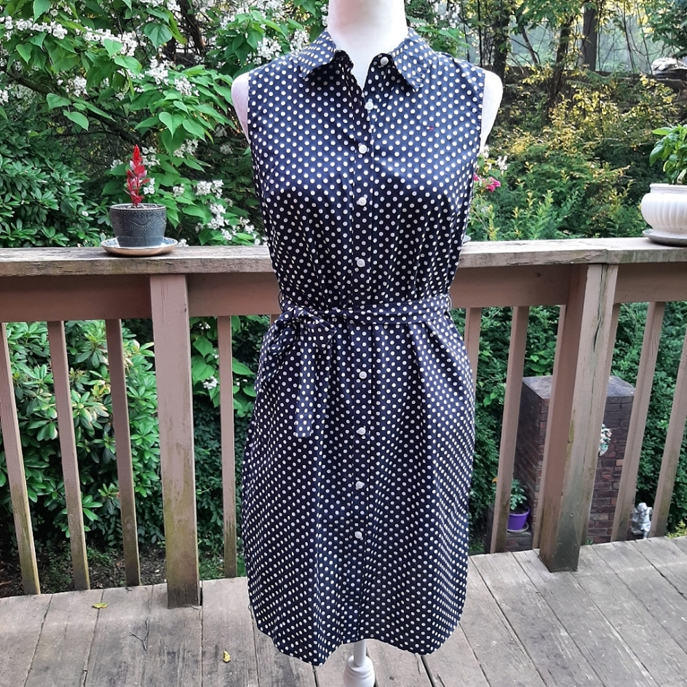 Tommy Hilfiger Polka Dot Sleeveless Dress